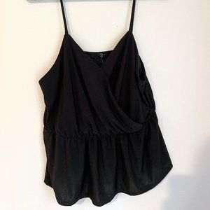 NWT 21 Saints Crossover Peplum Black Top Large